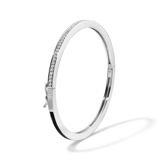 Brady Legler Platinum and Black Enamel Diamond Bangle