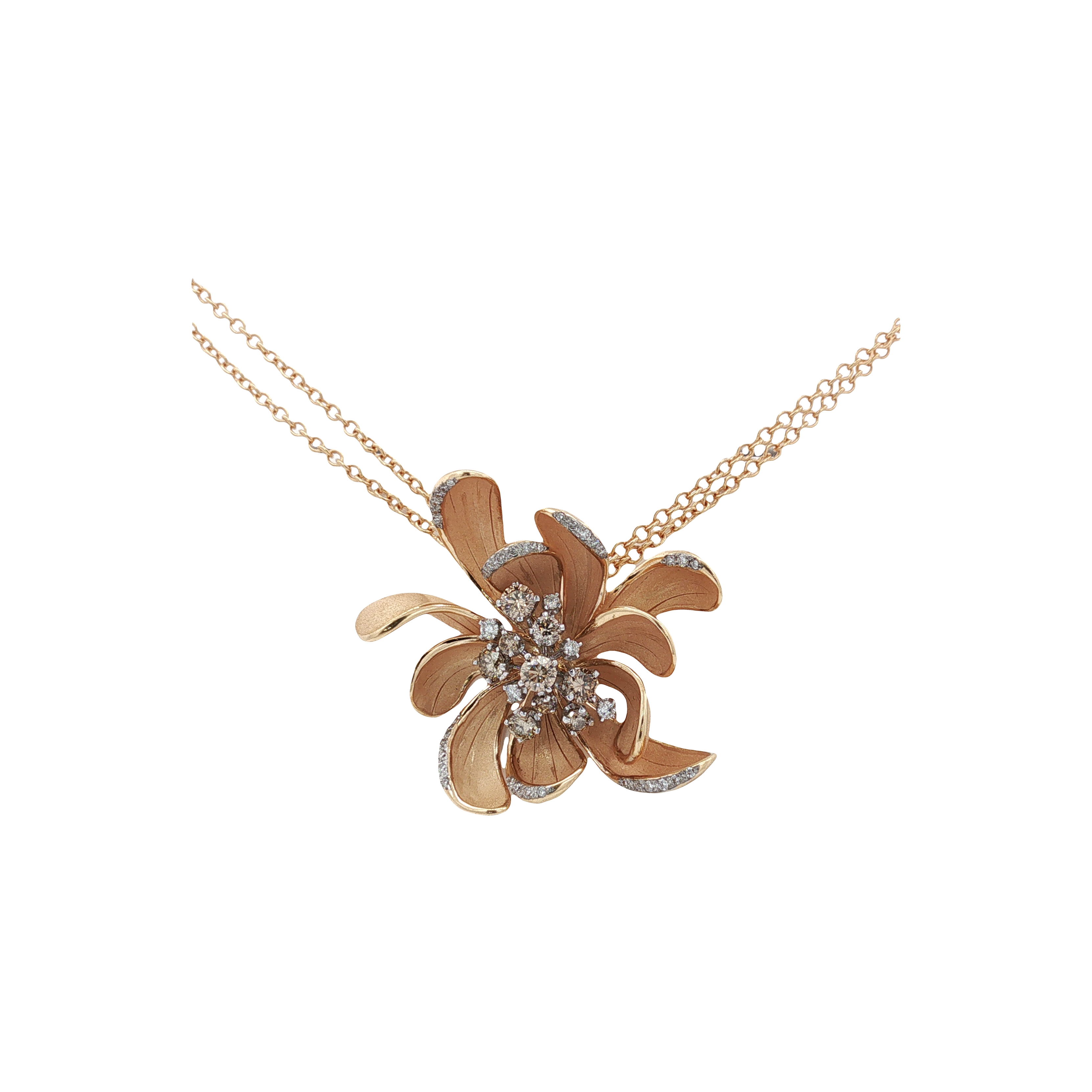 18K ORANGE APRICOT GOLD CAMMILLI FIRENZE 1.26TW TLB & 0.42 G VS NECKLACE - 6317