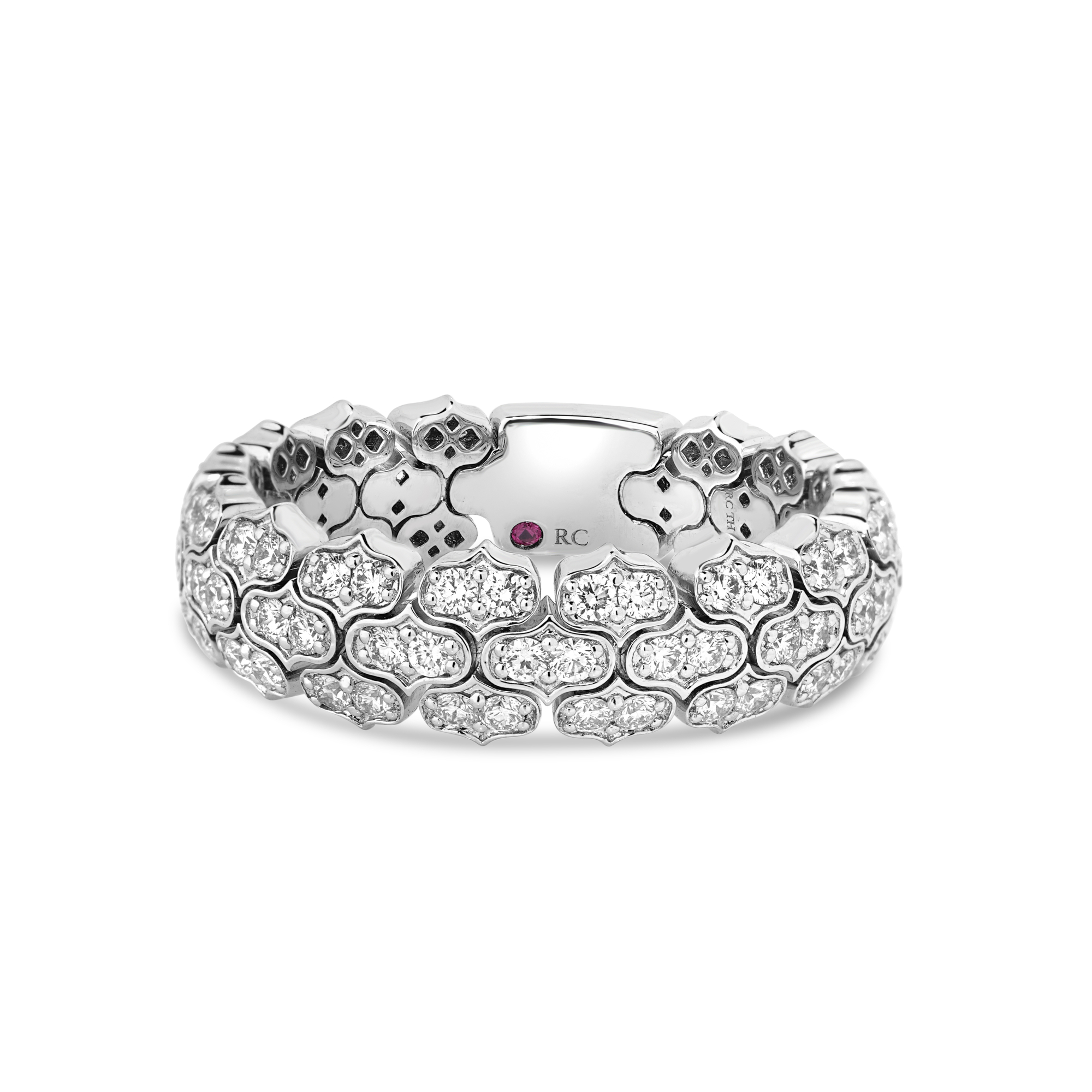 Roberto Coin 18K White Gold Cobra Pave Diamond Ring - 6534