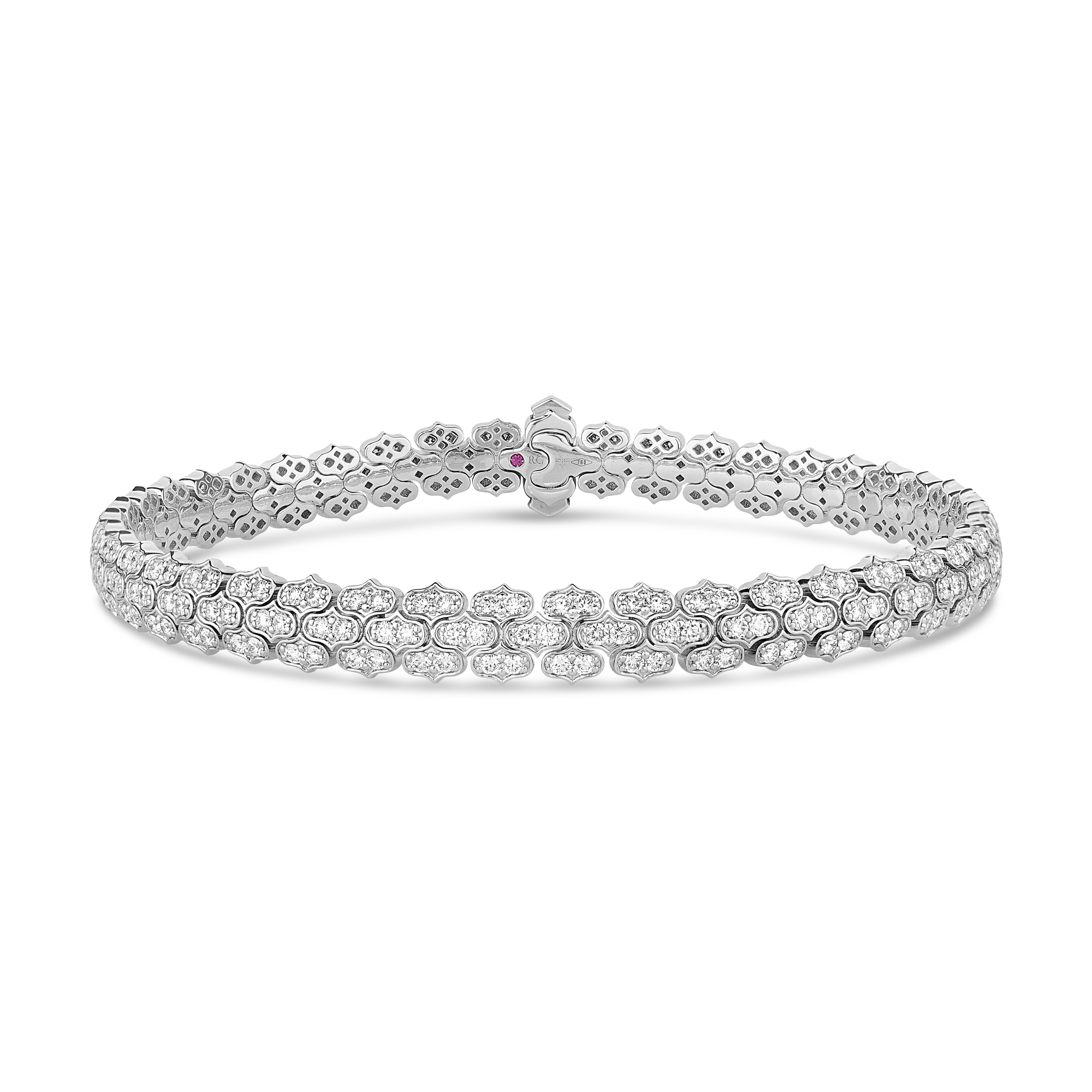 Roberto Coin 18K White Gold Cobra Pave Diamond Bracelet - 8884005AWLBX