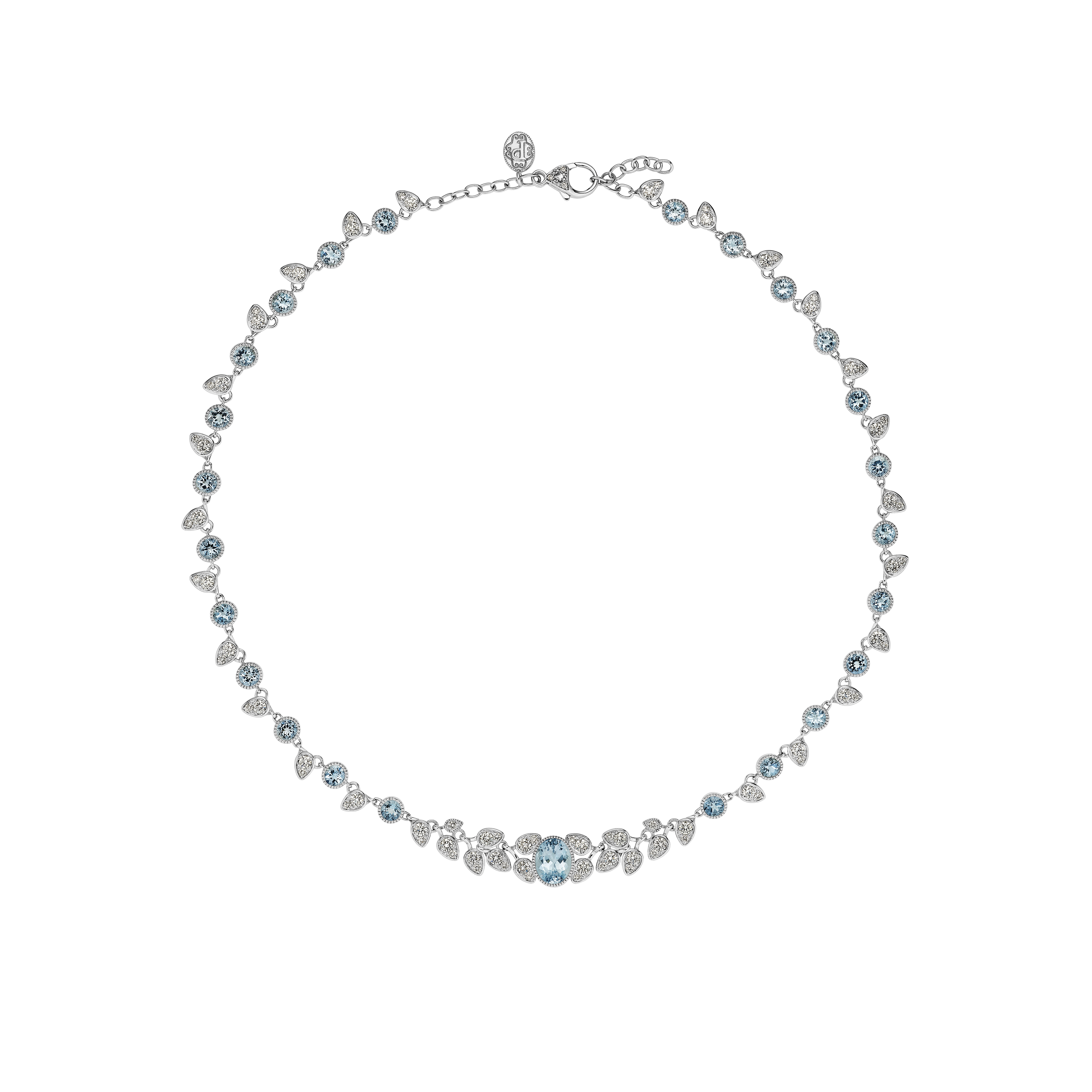 Penny Preville 18K White Gold Morning Dew Aquamarine and Diamond Necklace - N6430W-A