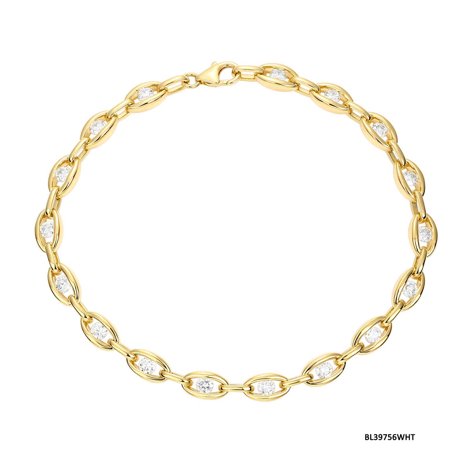 14K Yellow Gold Diamond Bracelet - 6409