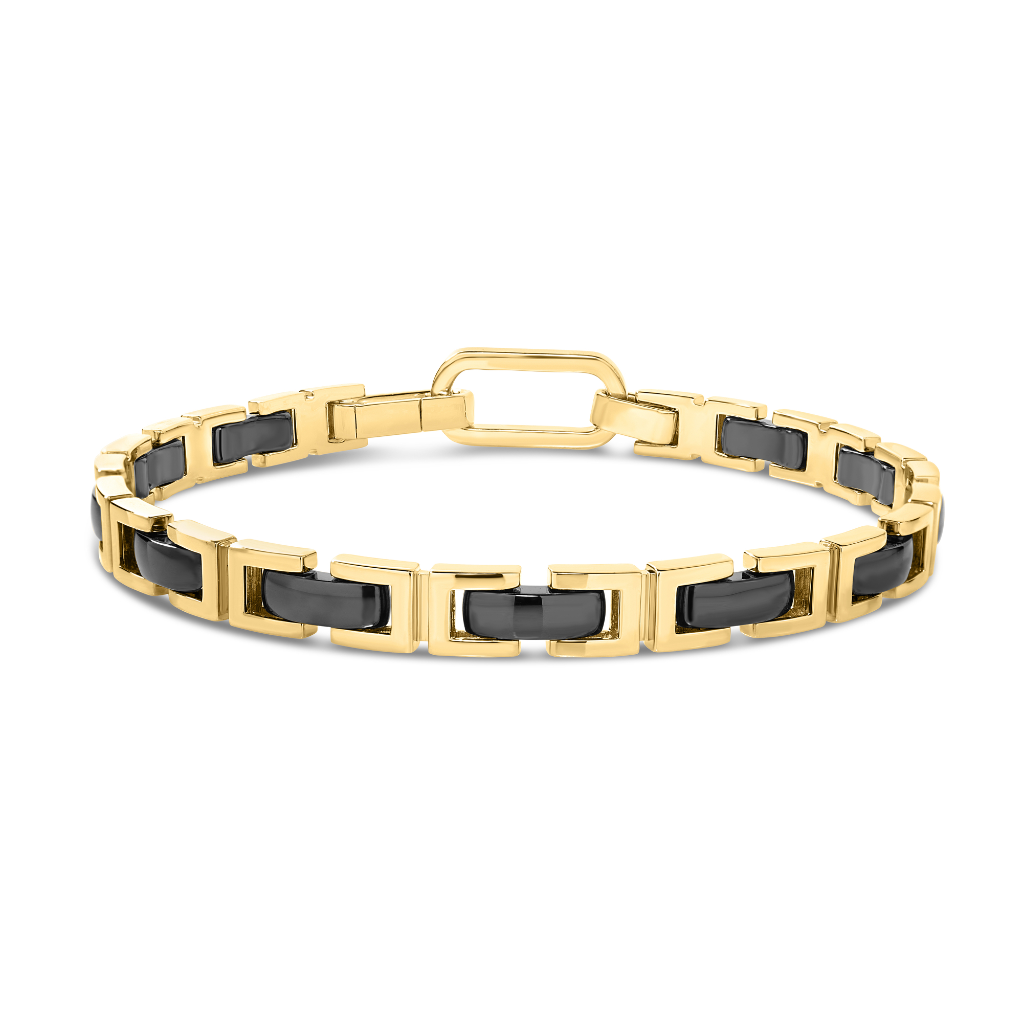 Roberto Coin 18K Yellow Gold and Black Ceramic Designer Gold Link Bracelet - 6539
