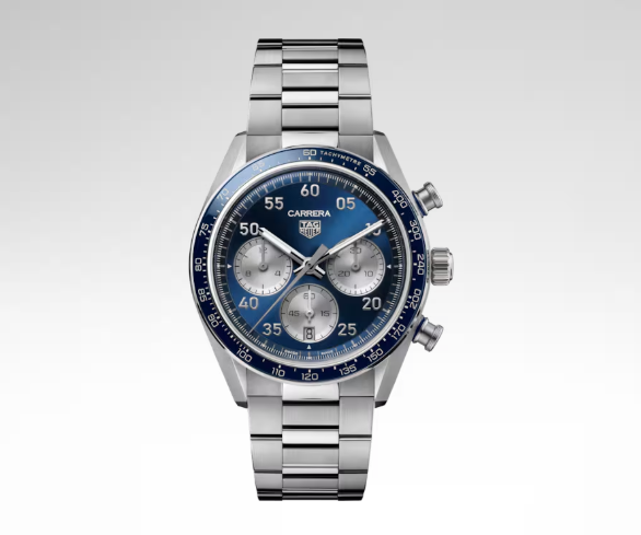 TAG HEUER CARRERA CHRONOGRAPH SPORT 42MM BLUE DIAL BRACELETWATCH - 3975