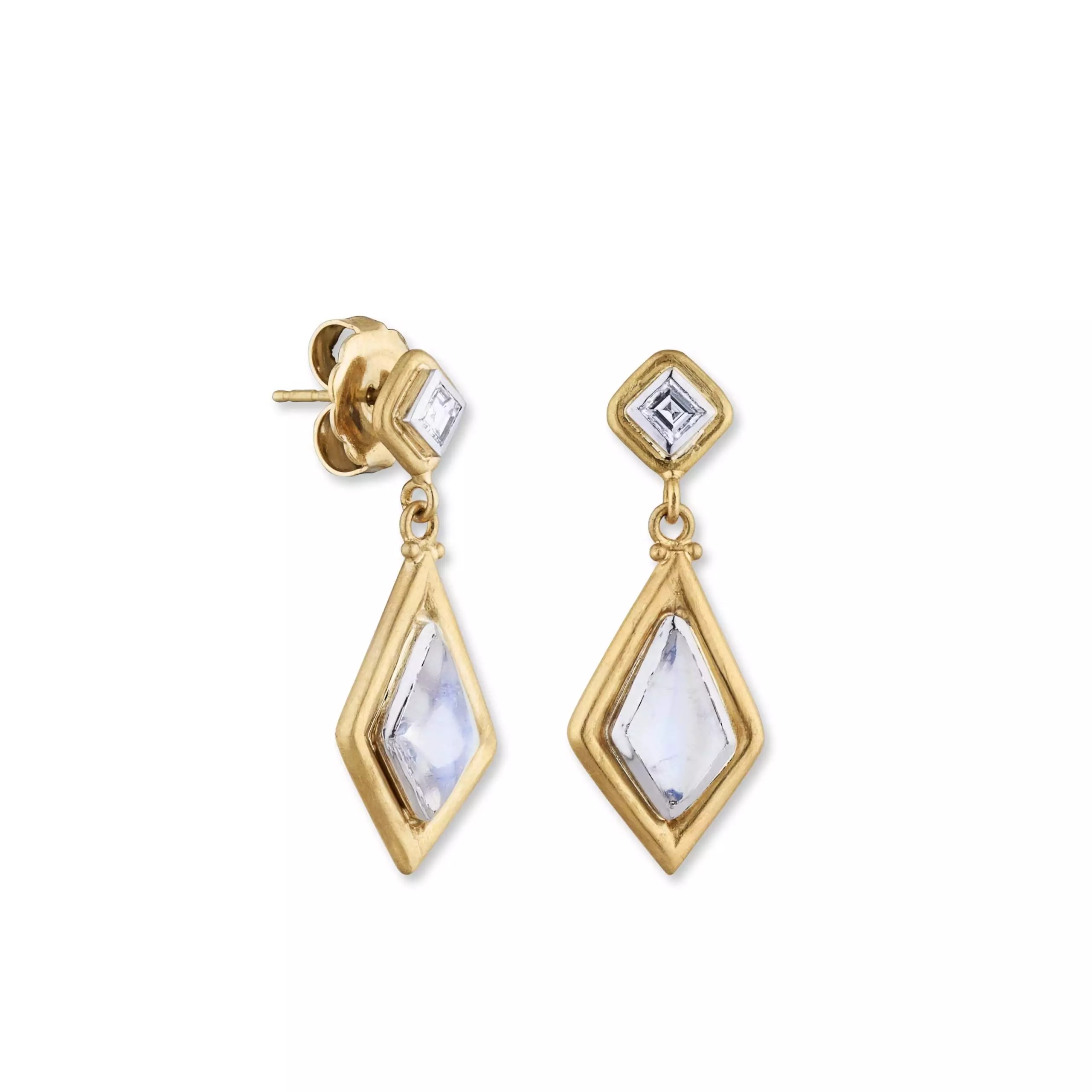 Lika Behar 22K Yellow and 18K White Gold Iridescence Moondance Earrings - 6487