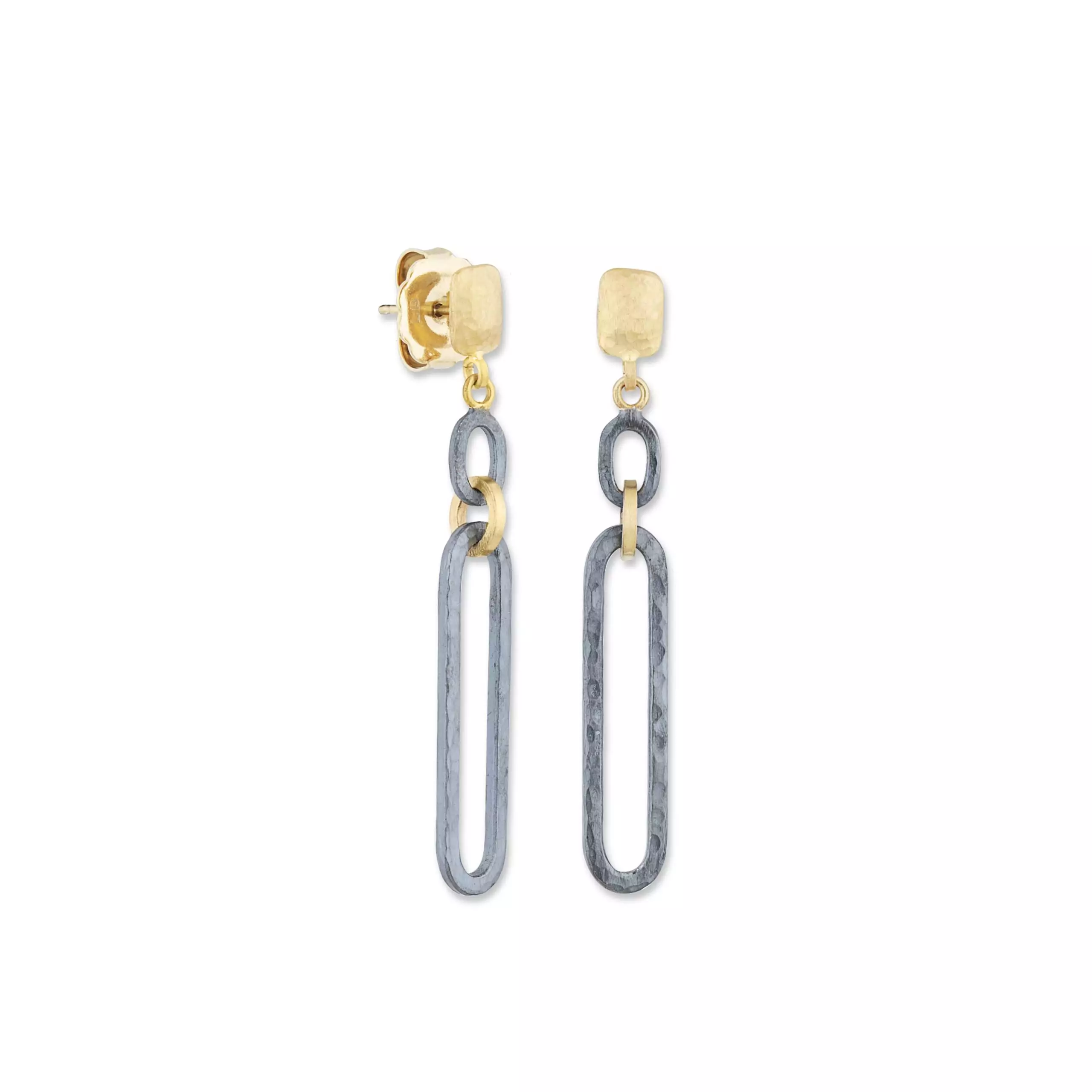 Lika Behar Sterling Silver and 22K Yellow Gold Yin and Yang Chill-Link Earrings - 6491