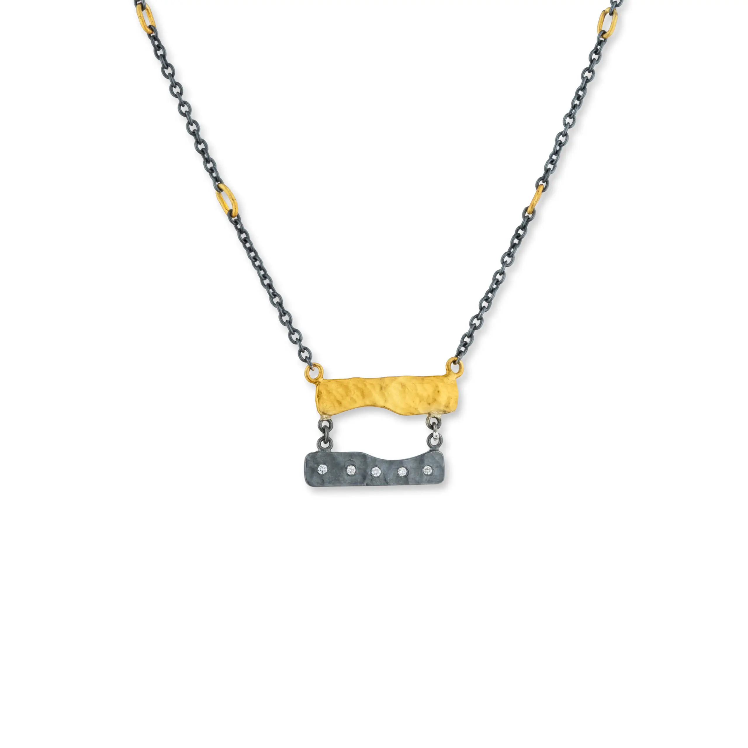 Lika Behar Sterling Silver and 24K Yellow Gold Expressions Stockton Necklace - 6492