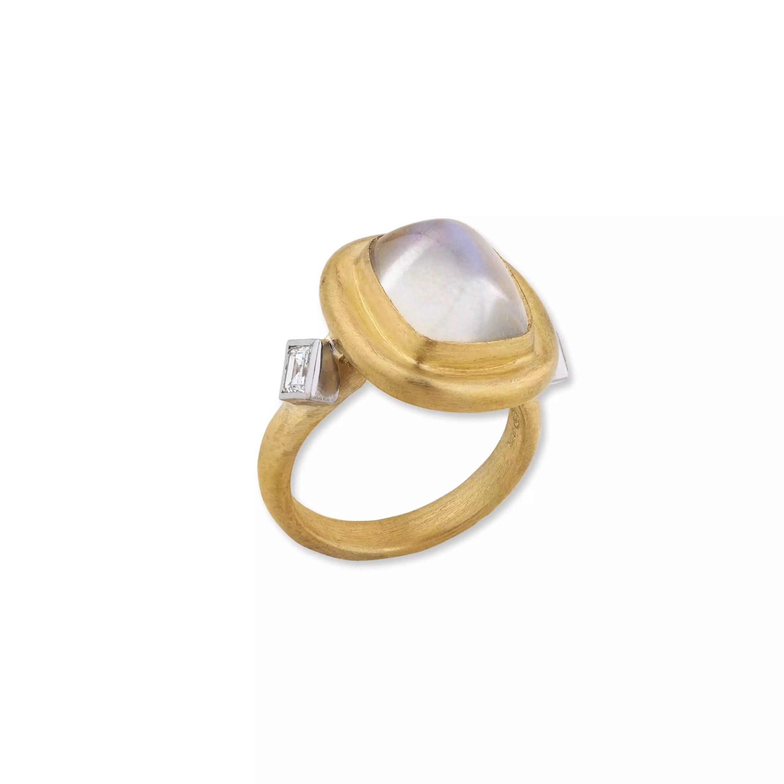 Lika Behar 24K Yellow and 18K White Gold Iridescence Moondance Ring - 6493