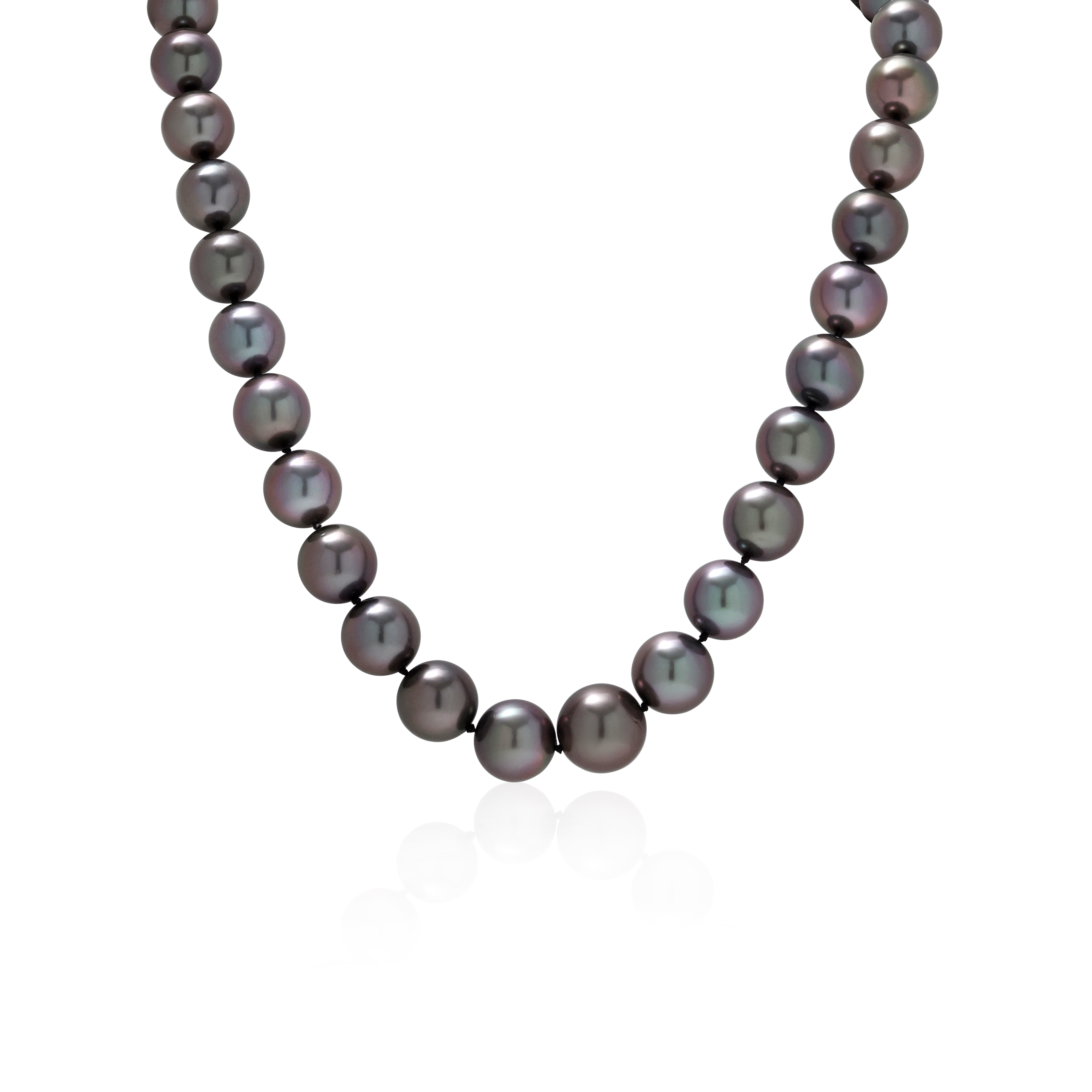 14K White Gold Tahitian Pearl Necklace - 6580