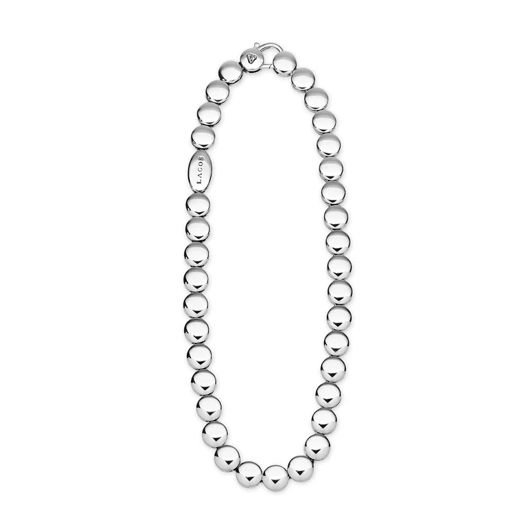 LAGOS Sterling Silver Caviar Bubbly Disc Necklace - 6427