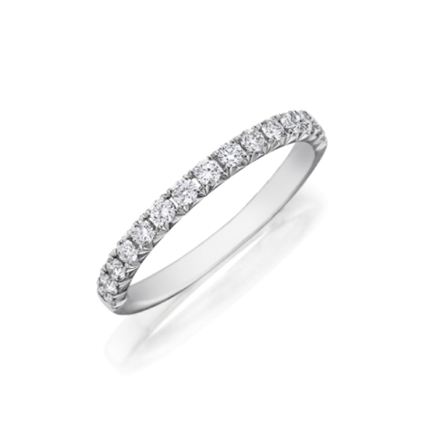 Henri Daussi 18K White Gold Diamond Anniversary Band