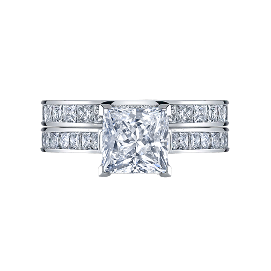 18K White Gold Diamond Semi-mount and Matching Anniversary Band - 2063AP/140050