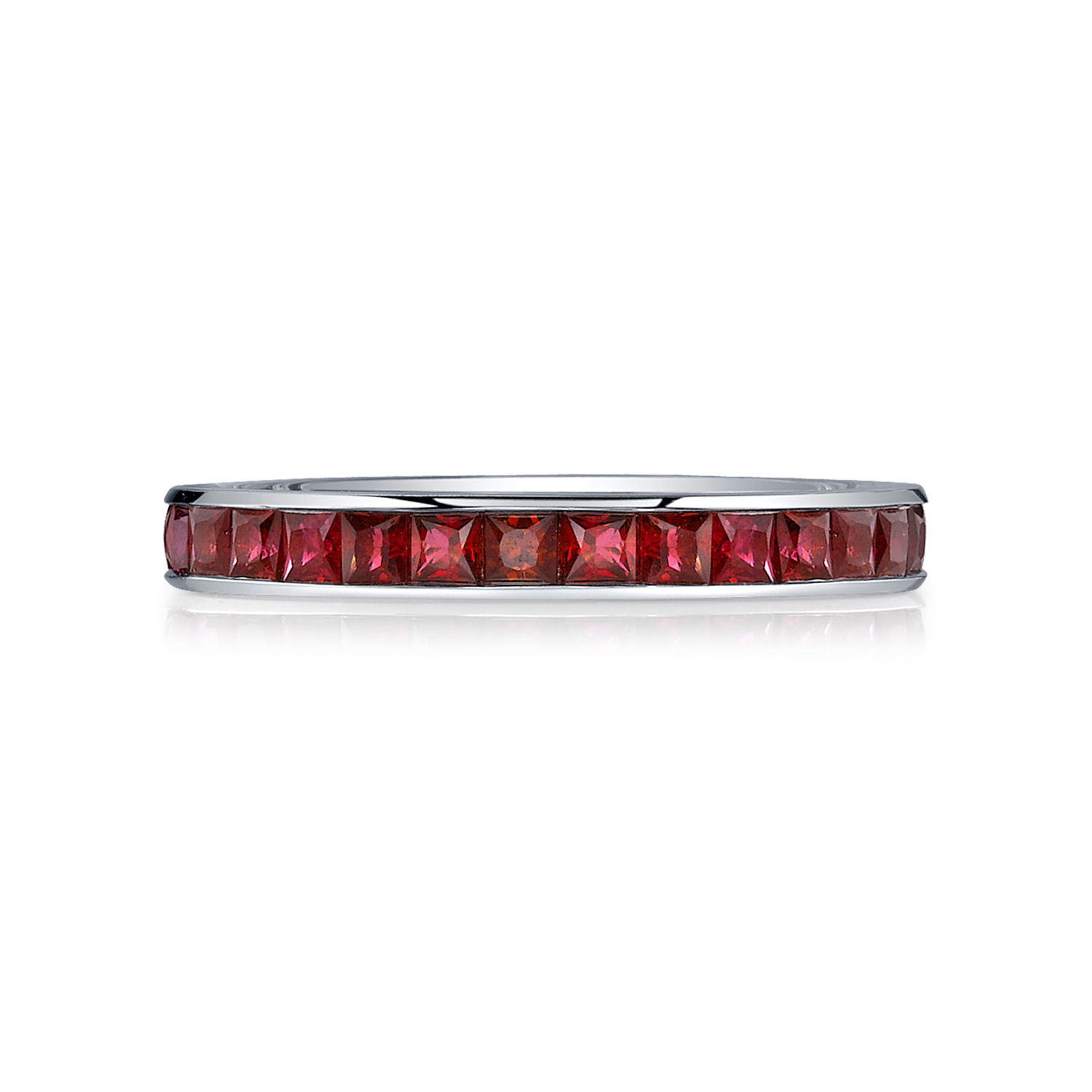 18K White Gold Ruby Eternity Band - 6443