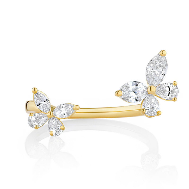 14Y H.DAUSSI 0.74TW FGSI MARQUISE AND PEAR SHAPE OPEN BAND