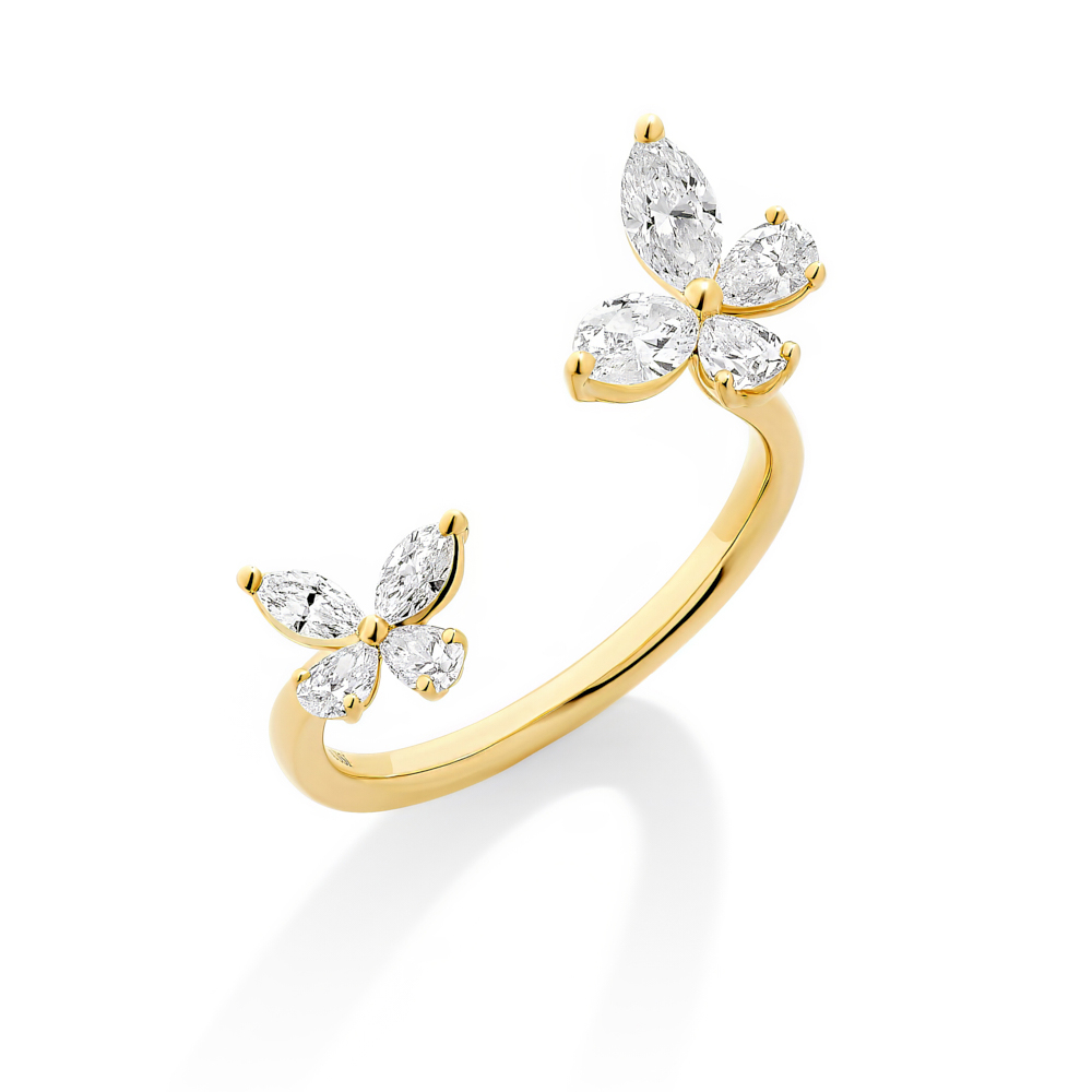 14Y H.DAUSSI 0.74TW FGSI MARQUISE AND PEAR SHAPE OPEN BAND - 6553