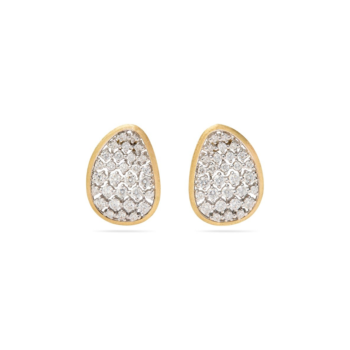 Marco Bicego 18K Yellow and White Gold Lunaria Diamond Oval Earrings - OB1343_B5_YW_Q6