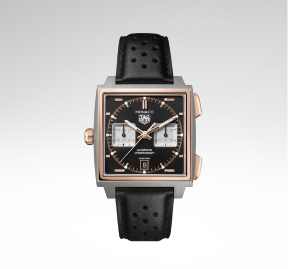 Ti/18R TAG HEUER MONACO CALIBRE CHRONO 39MM GREEN DIAL BLACK STRAP