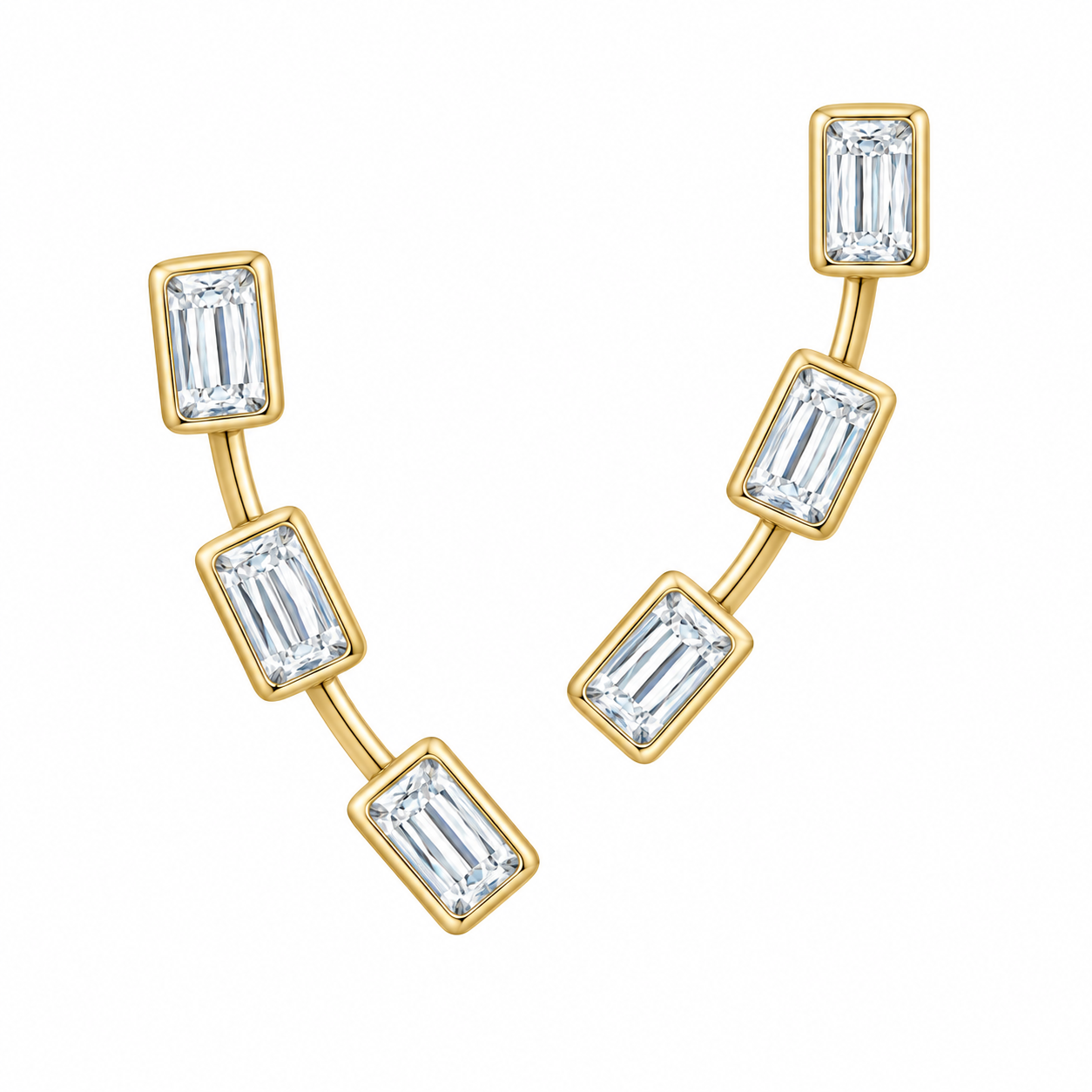 18Y KWIAT STARRY NIGHT EAR CLIMBERS WITH ASHOKA DIAMONDS