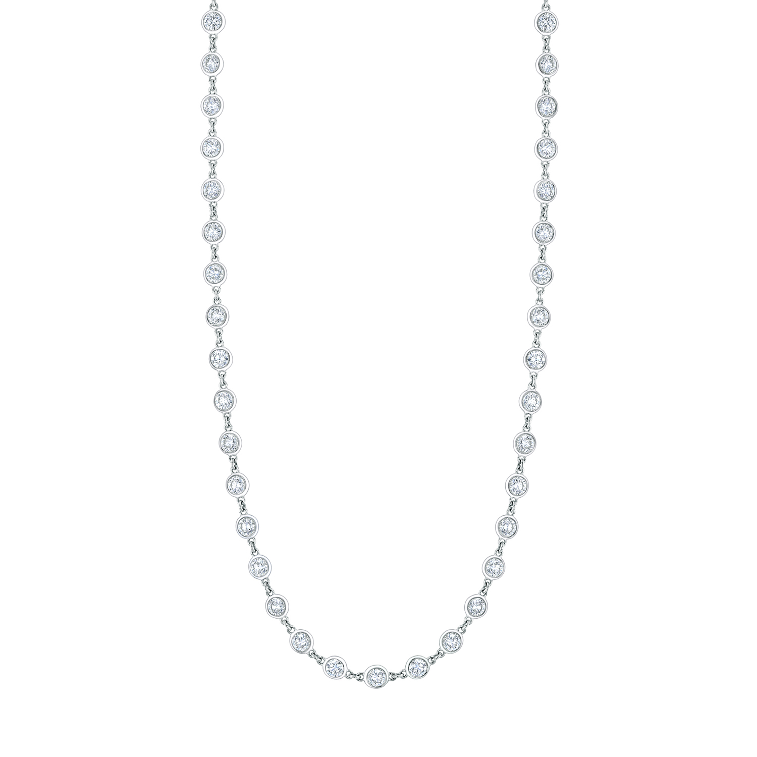 18K White Gold Diamonds by the Yard Necklace