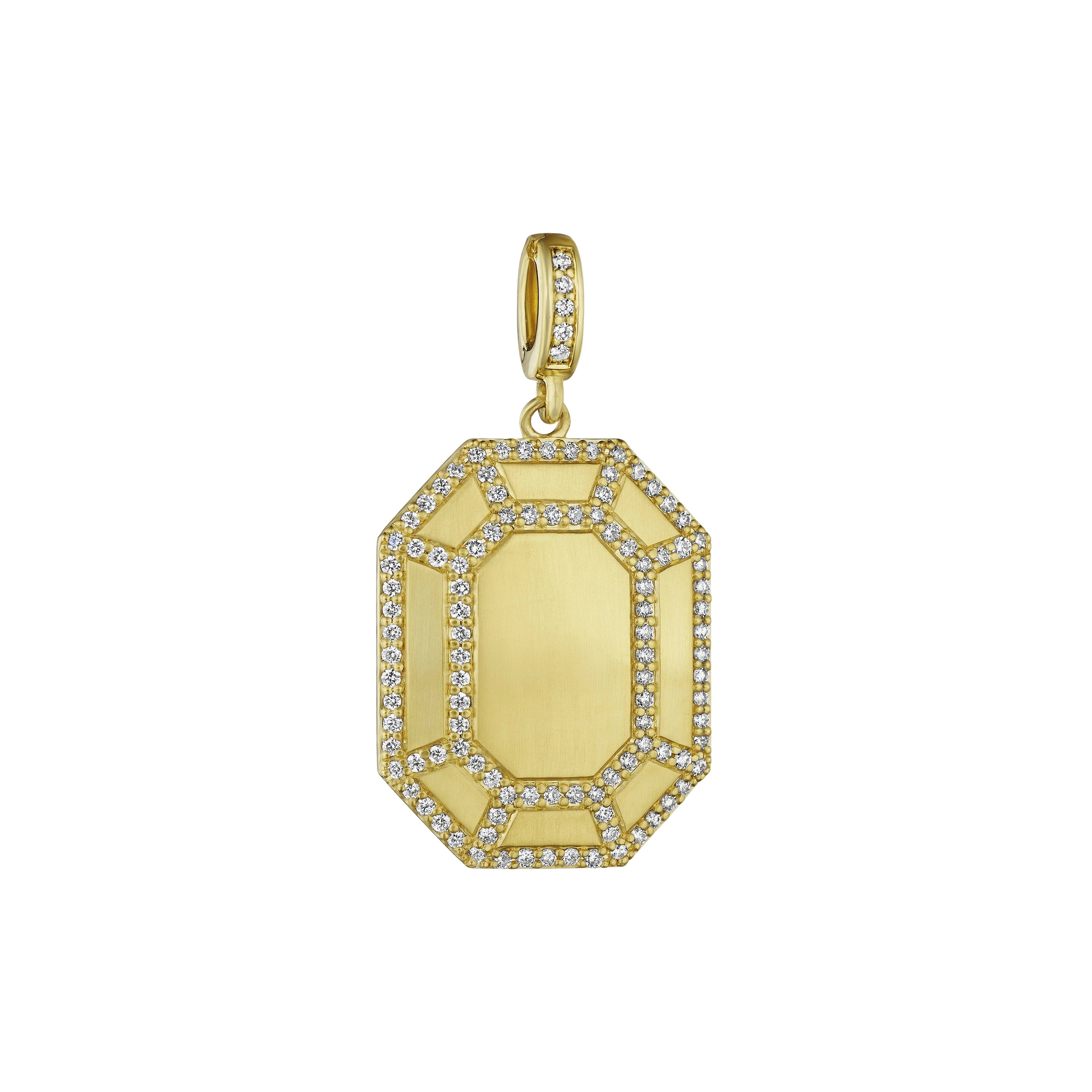 Penny Preville 18K Yellow Gold Art Deco Diamond Pendant