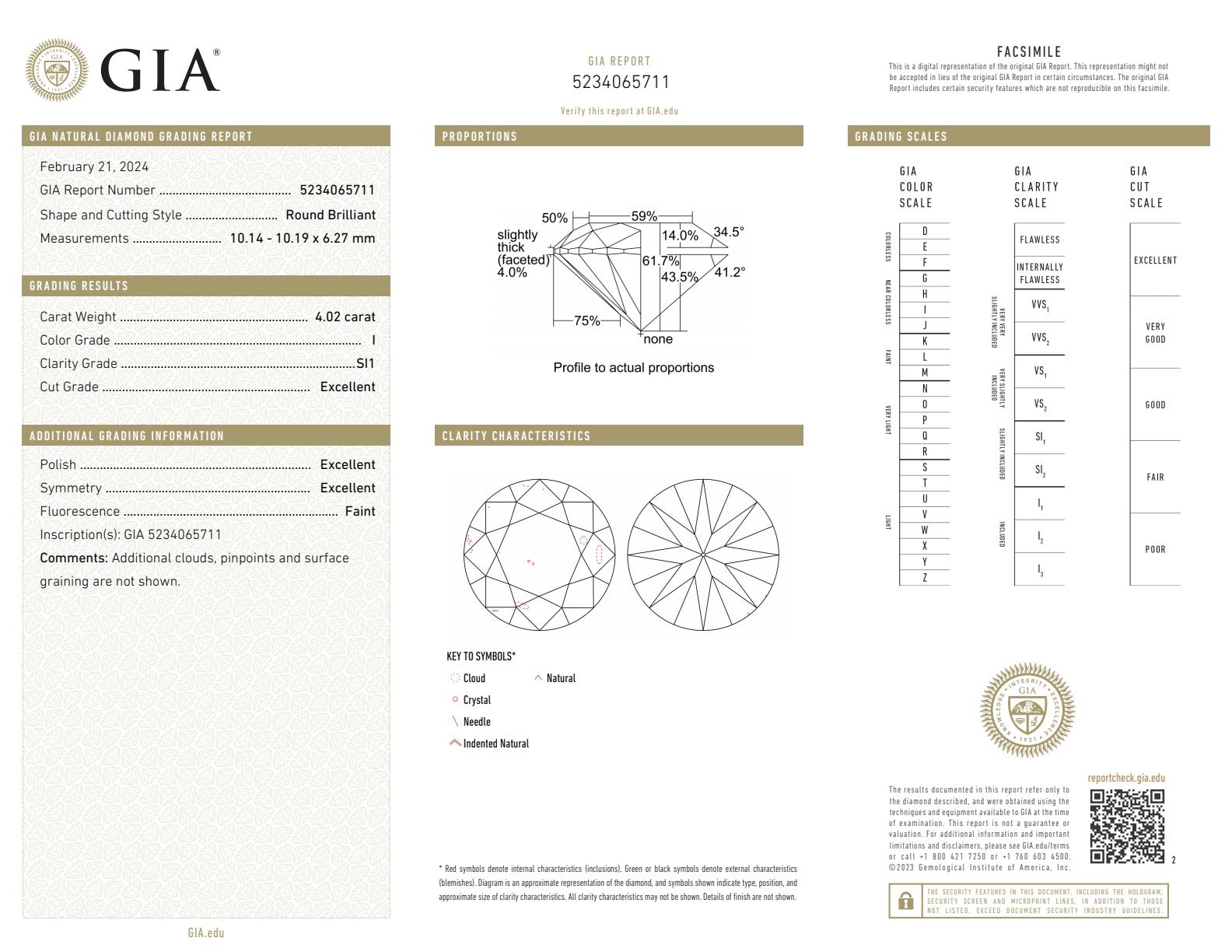 4.02CT RBC I SI1 EX GIA - 6607